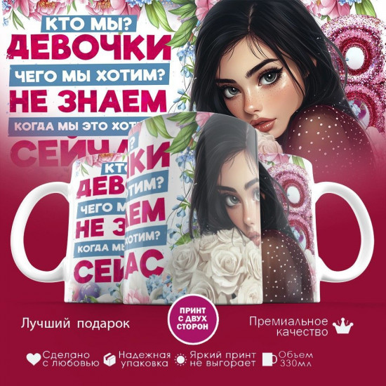 Кружка с принтом «Кто мы? Чего мы хотим? Когда мы это хотим?»