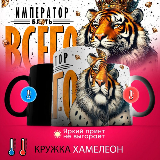 Кружка-хамелеон с принтом «Император всего»