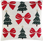 Подушка вязаная с новогодним рисунком «Christmas Bows»