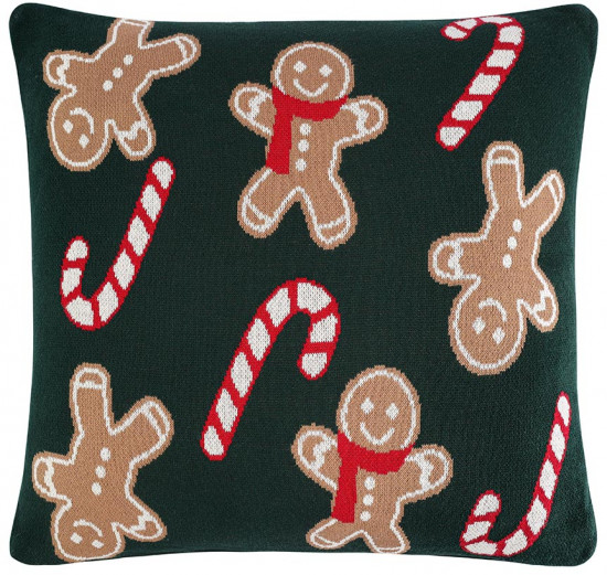 Подушка вязаная с новогодним рисунком «Gingerman»