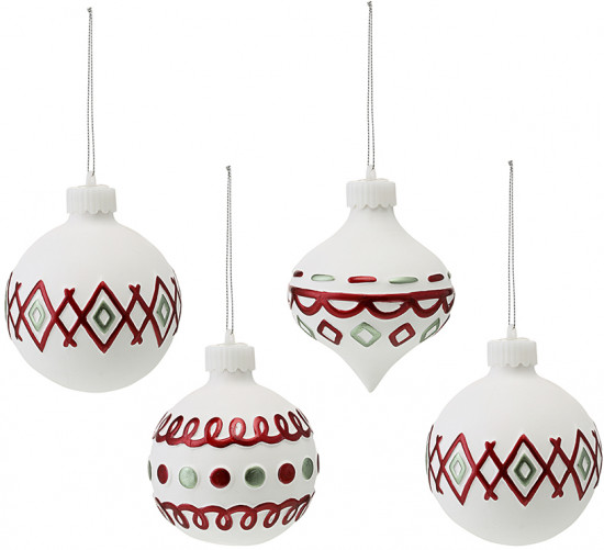 Набор ёлочных украшений с подсветкой «Festive embroidey»
