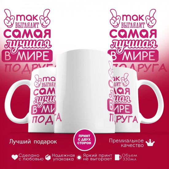 Кружка с принтом «Так выглядит лучшая в мире подруга»