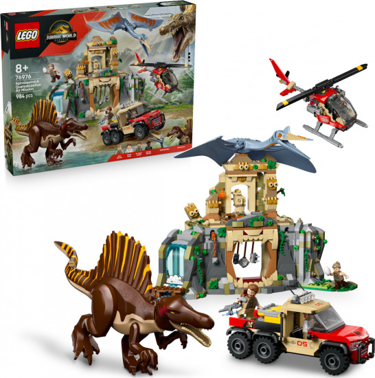 Конструктор LEGO® 76976 Полет на вертолете: спинозавр и кетцалькоатль