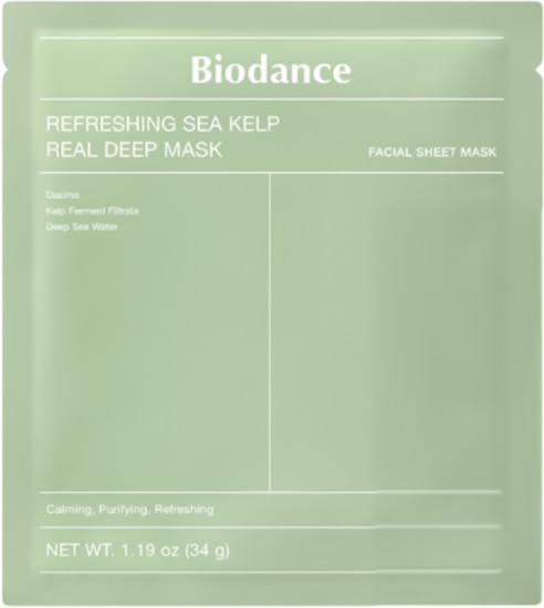 Маска для лица с водорослями успокаивающая «Refreshing Sea Kelp Real Deep Mask»