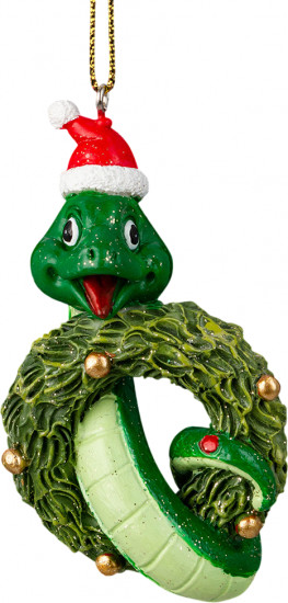 Украшение ёлочное «Змейка с венком»