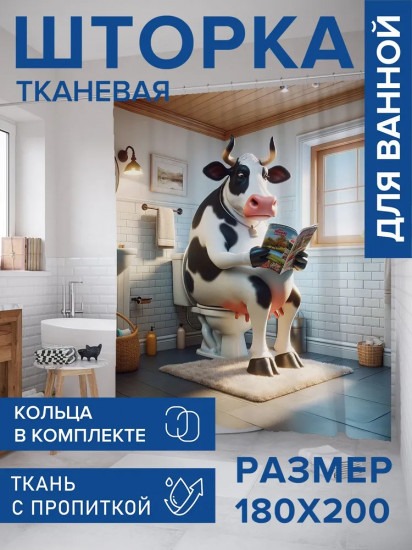 Штора для ванной комнаты «Увлекательное чтение»