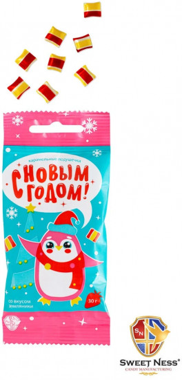 Карамель леденцовая «Пингвин со вкусом Земляники»