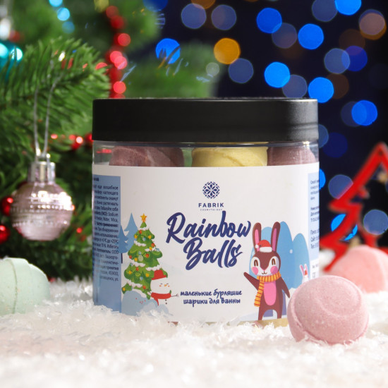 Подарочный набор бурлящих бомбочек для ванны «Rainbow balls»