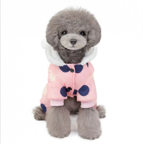 Зимний комбинезон с капюшоном для кошек и собак мелких и средних пород