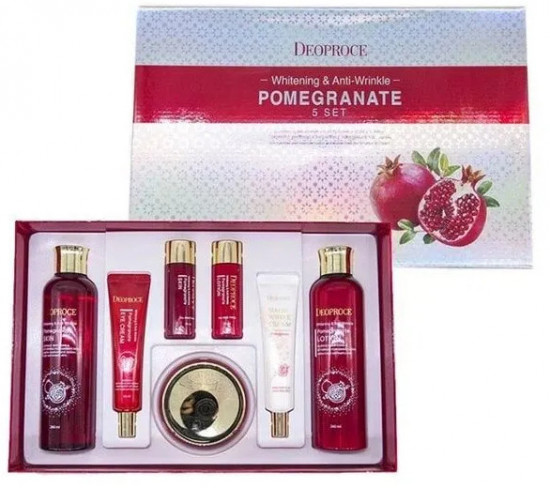 Набор уходовый антивозрастной c экстрактом граната «Whitening & Anti-Wrinkle Pomegranate 4 Set»