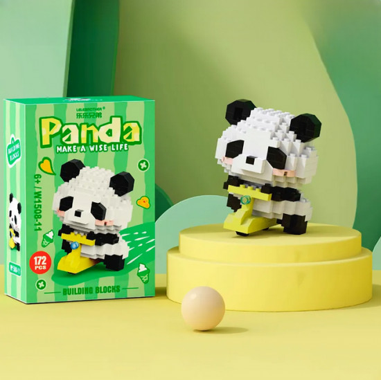 Конструктор пластиковый «Панда на самокате»