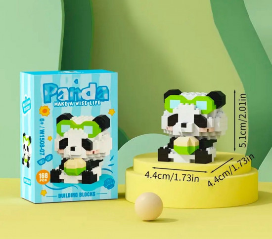 Конструктор пластиковый «Панда с коктейлем»