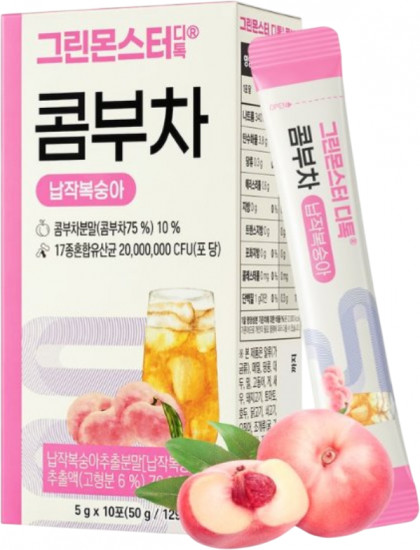 Детокс-напиток со вкусом персика «Kombucha Flat Peach»