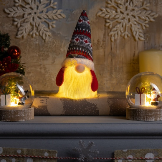 Фигура светодиодная «Гном в колпаке с узорами»