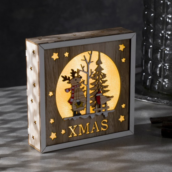 Фигура светодиодная «Олень и снегирь»