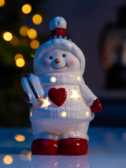 Фигура светодиодная «Снеговичок в свитере»