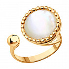 Кольцо из золочёного серебра с перламутром