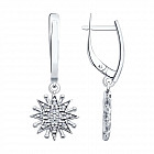 Серьги из серебра с фианитами