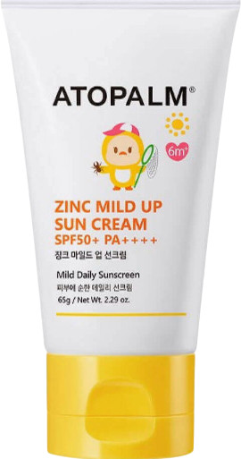 Детский солнцезащитный крем для тела SPF50 «Zinc Mild Up Sun Cream»