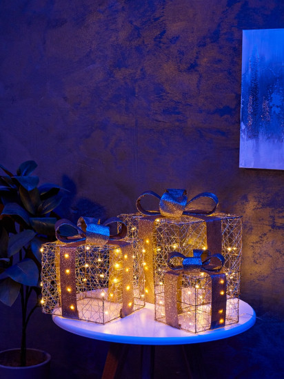 Фигура световая «Кубы золотистые»