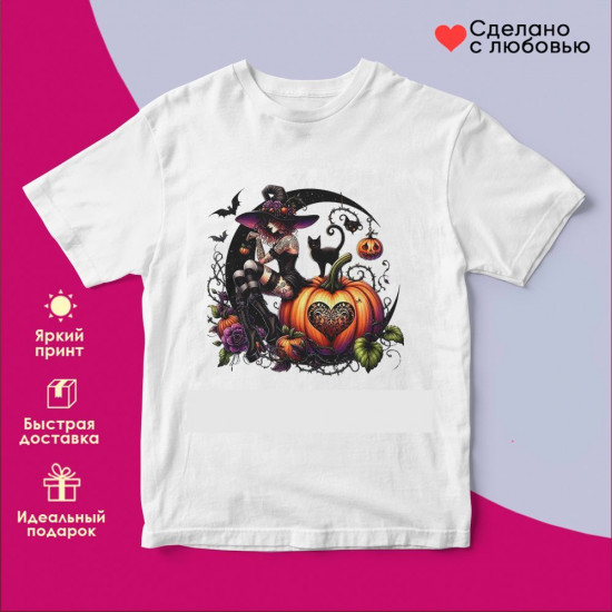 Футболка с принтом «Happy Halloween»