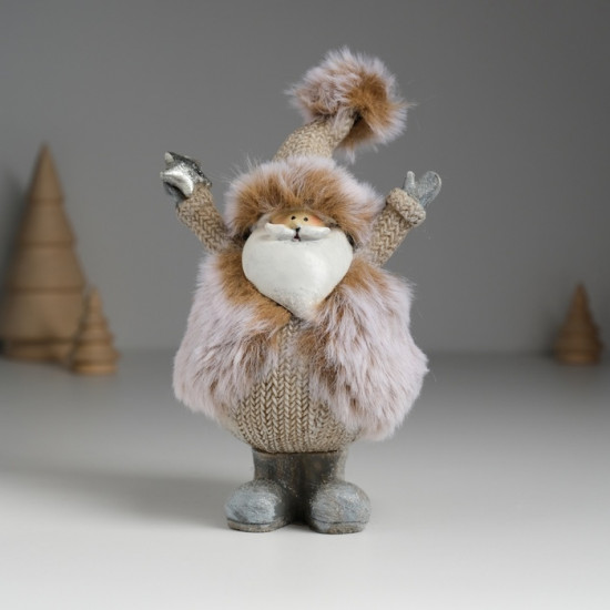 Фигурка «Дед Мороз в меховой шубе, со звездой»