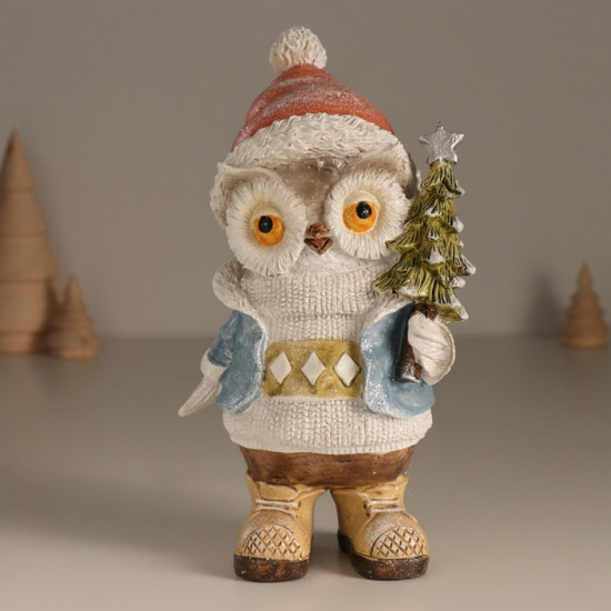 Фигурка «Совёнок в свитере с ромбами»
