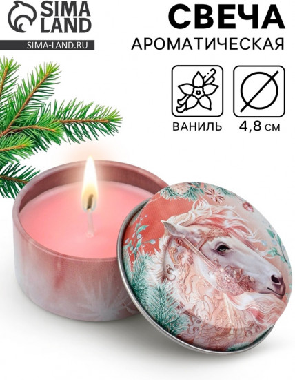 Свеча ароматическая новогодняя в банке «Конь»