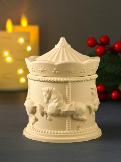 Свеча в подсвечнике с крышкой «Карусель»