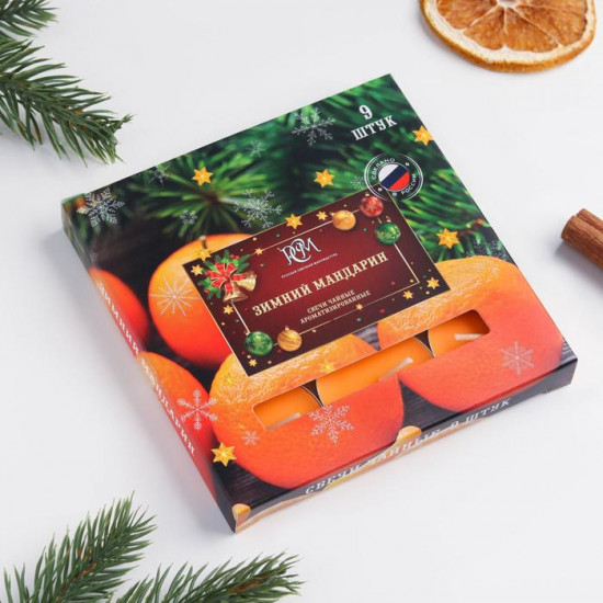 Набор свечей ароматических чайных «Зимний мандарин»