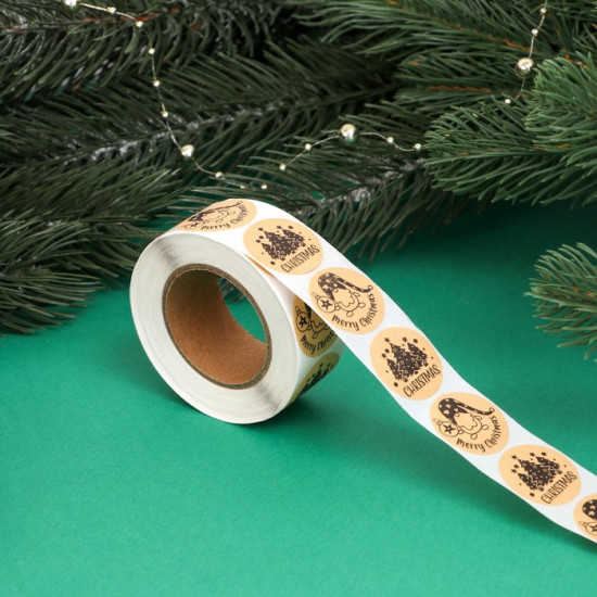 Набор наклеек новогодних в рулоне «Christmas»