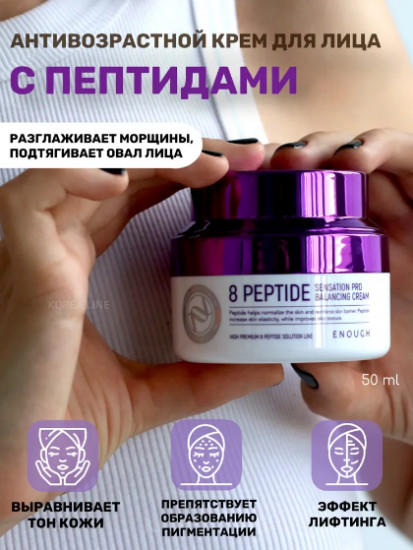 Пептидный омолаживающий крем для лица «8 Peptide Sensation Pro Balancing Cream»
