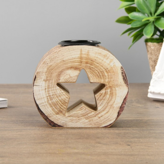 Подсвечник на 1 свечу «Спил-звезда»