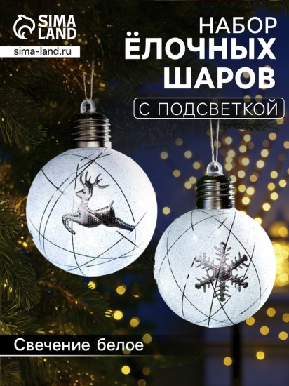 Набор шаров елочных «Серебристые нити»