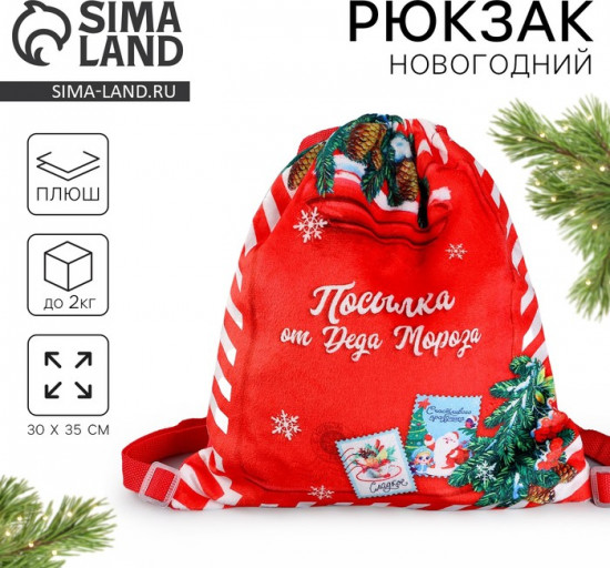 Рюкзак-мешок детский «Посылка от Деда Мороза»