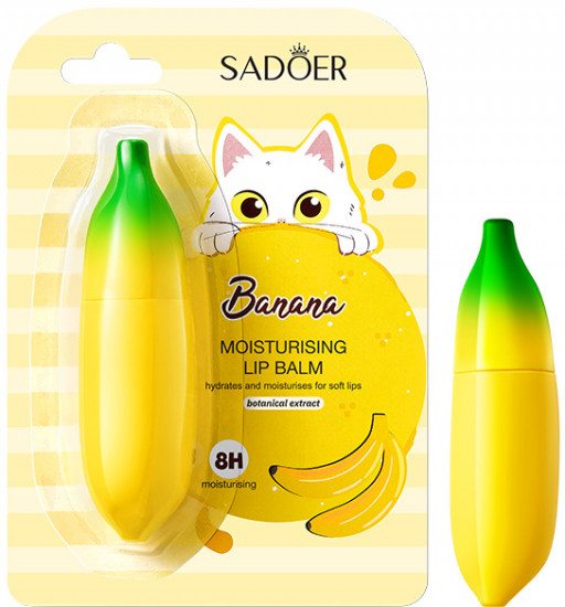 Увлажняющий питательный бальзам для губ с экстрактом банана, коллагеном и гиалуроновой кислотой