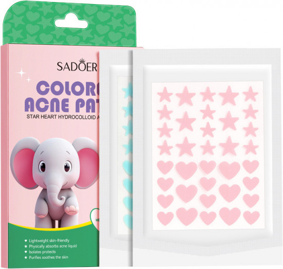 Гидроколлоидные цветные патчи-наклейки от прыщей и акне
