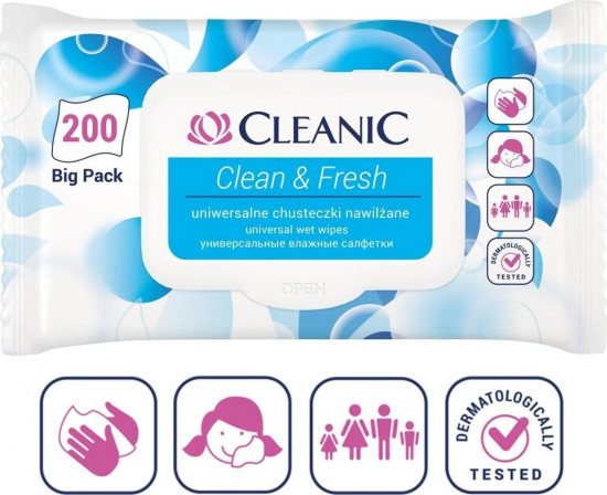 Салфетки влажные освежающие «Clean & Fresh»