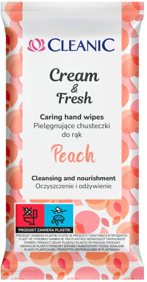 Салфетки влажные для рук «Cream&Fresh Peach»