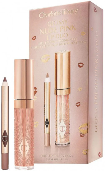 Набор для макияжа губ «Glossy Lip Duo», тон Nude Pink