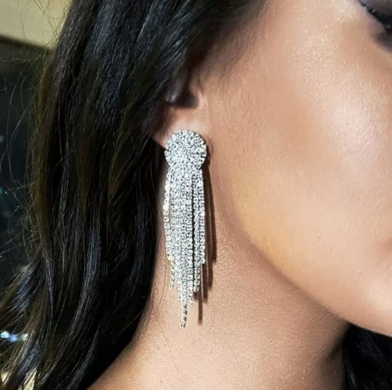 Серьги со стразами женские