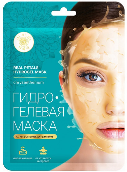 Маска для лица гидрогелевая антивозрастная с лепестками хризантемы