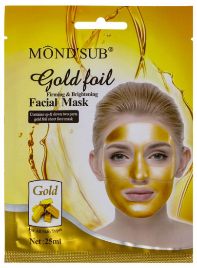 Маска для лица тканевая фольгированная «Gold Foil Firming & Brightening Facial Mask»