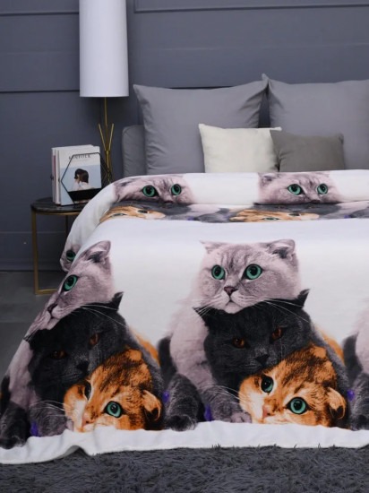 Плед «Котики на белом»