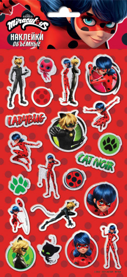 Наклейки зефирные с фольгой «Леди Баг»