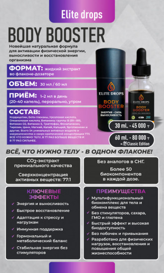 Комплекс для поддержки центральной нервной системы «Elite Drops Body Booster»