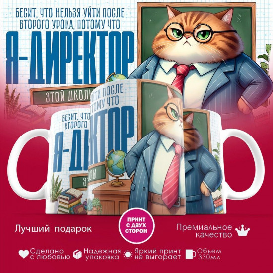 Кружка с принтом «Я директор (муж)»