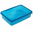 Контейнер пищевой с крышкой (1,35 мл) прямоугольный, бирюзовый