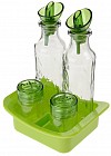 Набор для специй и соусов «Венеция» на подставке (4 предмета), зеленый
