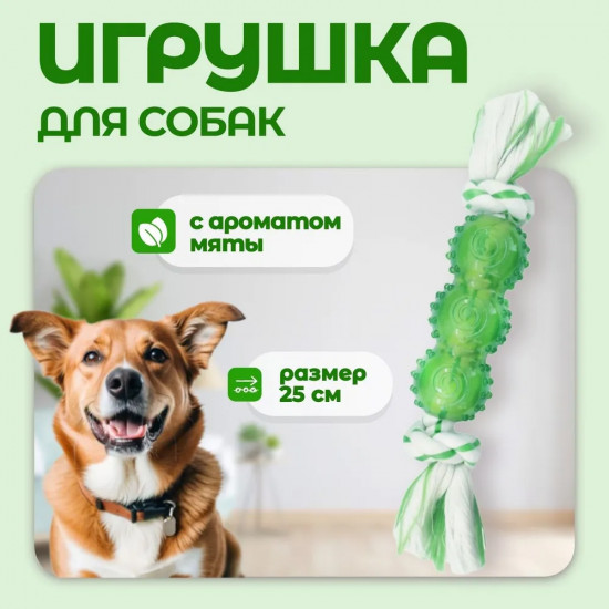 Игрушка для собак с ароматом мяты «Палочка с канатом»